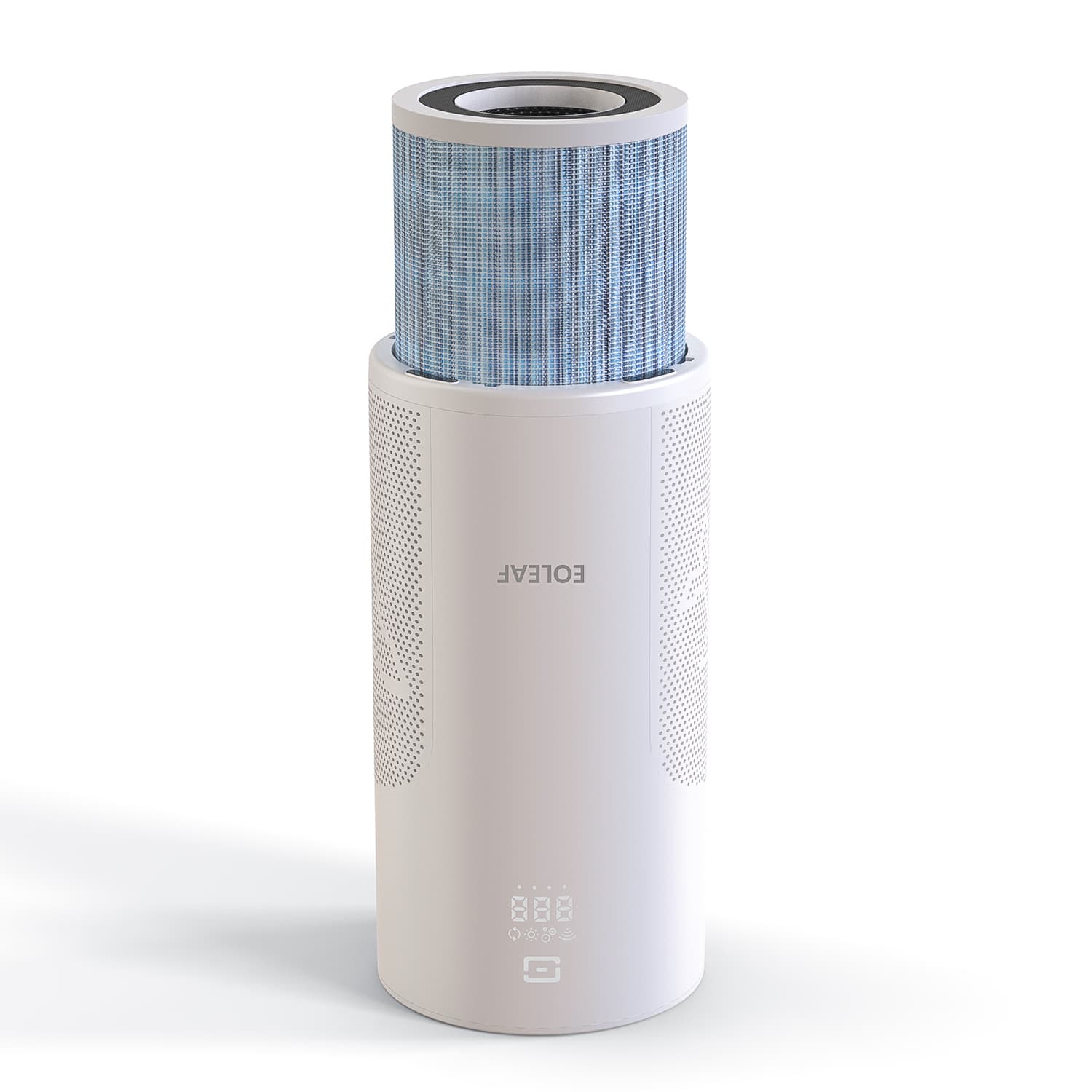 Eoleaf's AEROPRO 40 air purifier with its filter sticking out the top