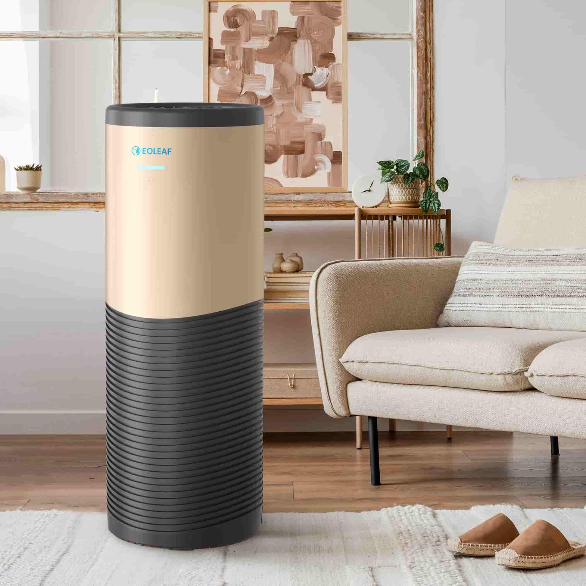 The AEROPRO 150 air purifier in a living room