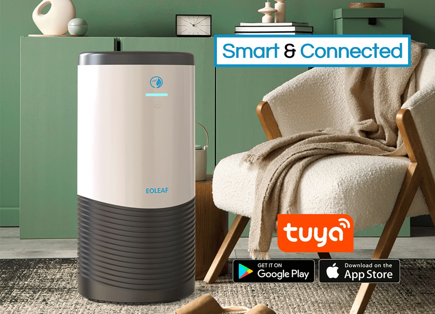 Smart air purifier - Wi-Fi capable - Connected to smartphone app 