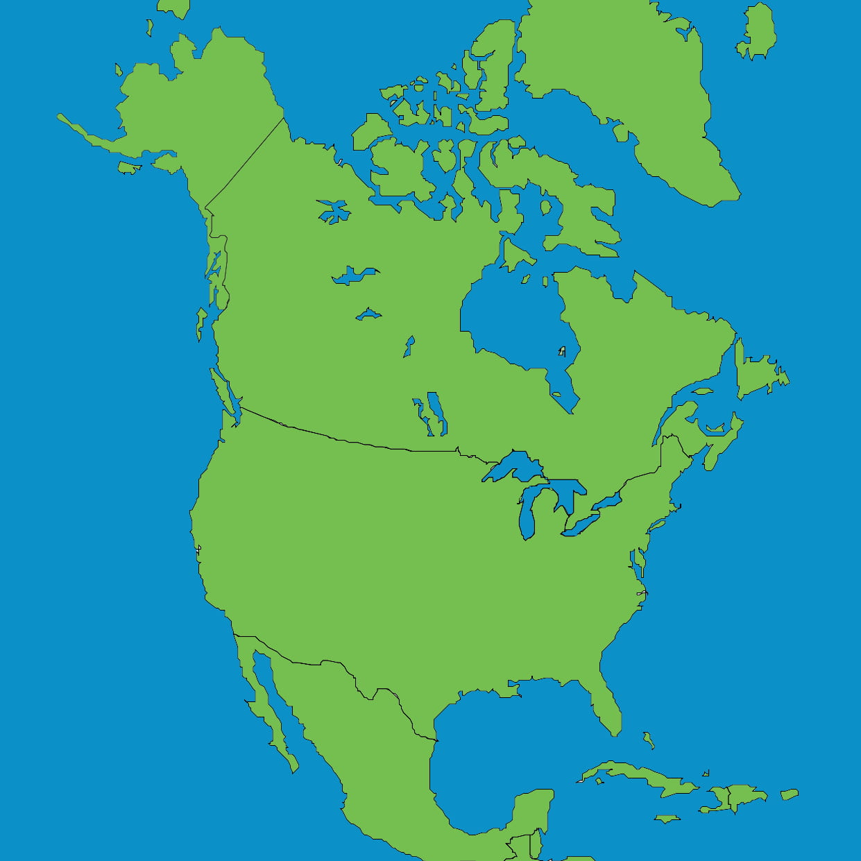 A map of North America