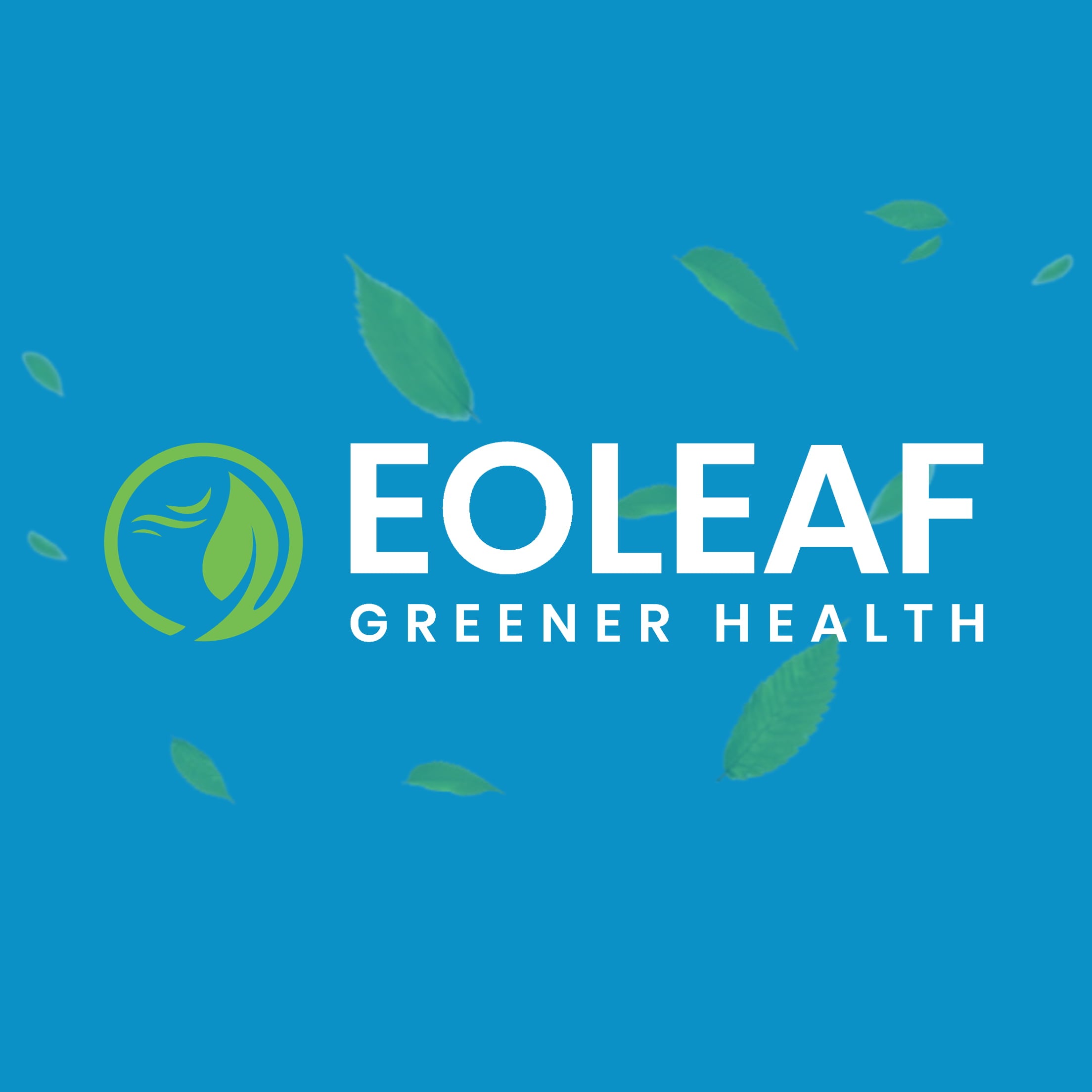 Eoleaf's logo with a blue background